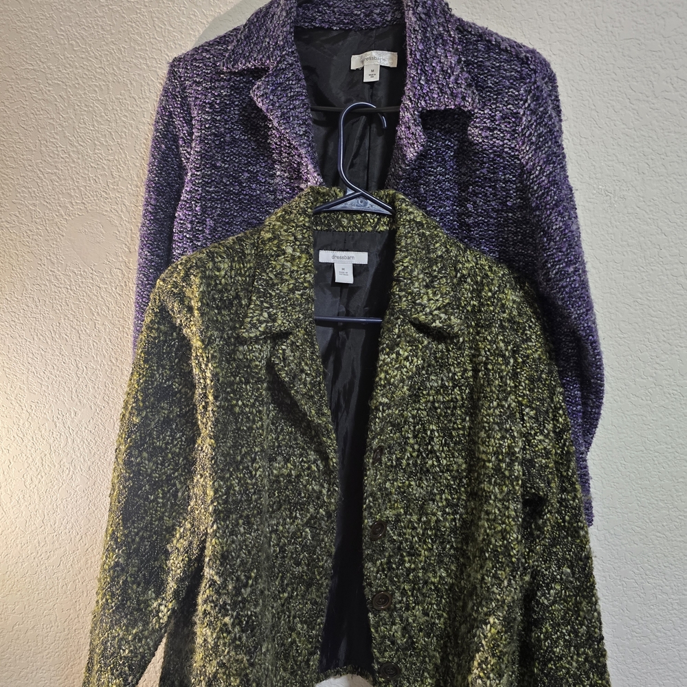 Dressbarn Purple and Green Textured Jackets
